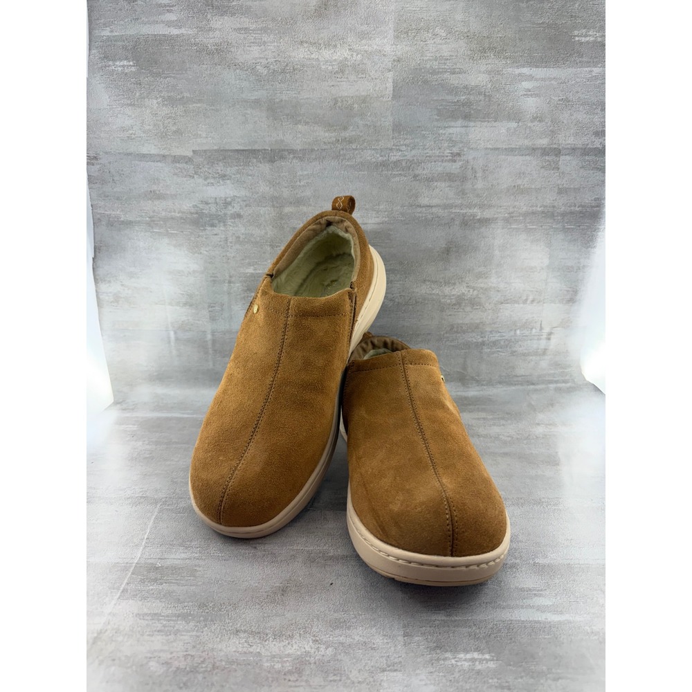 Orthofeet Men Comfort Slip On 1104-052 Tan Brown Suede Shoes Size 9.5 2E Wide